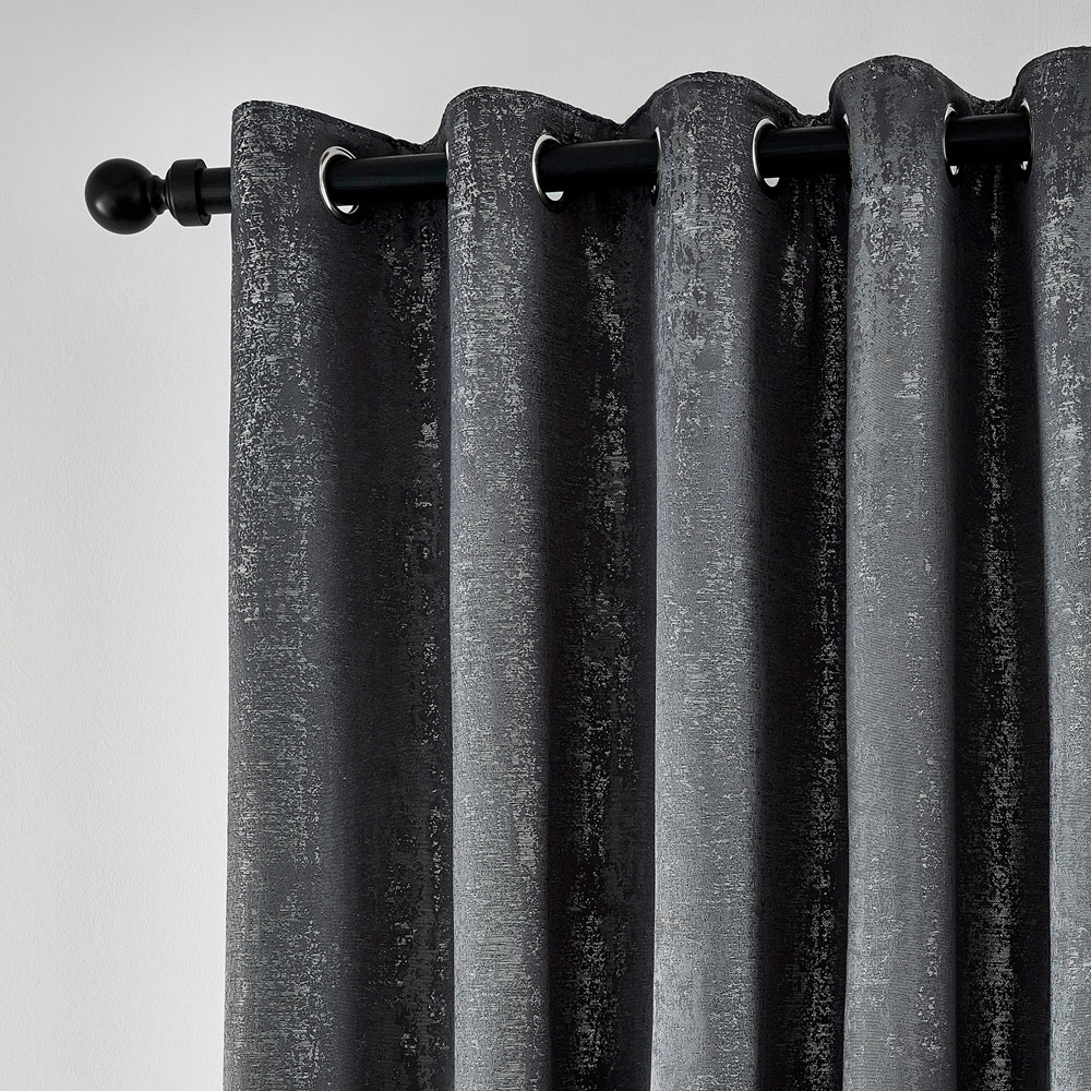 Helena Springfield Roma Lined Gunmetal Eyelet Curtains 228 x 228cm Image 2