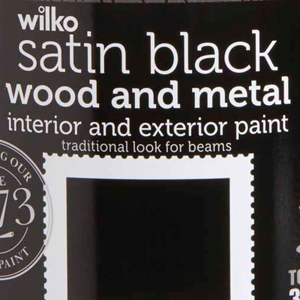 Wilko Interior and Exterior Wood and Metal Black Paint 500ml Image 4