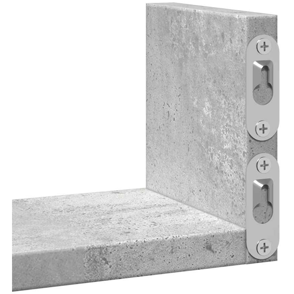 vidaXL Set of 3 Concrete Grey Floating Wall Shelf Image 7