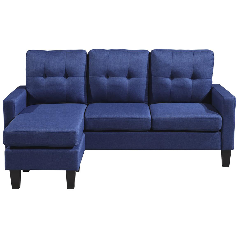 Kosy Koala 3 Seater Blue Ottoman L Shape Reversible Corner Sofa Set Image 6