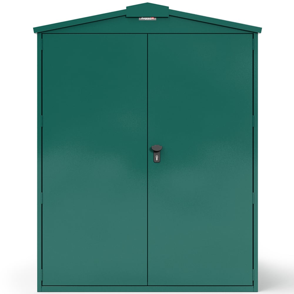 Asgard Centurion 5x 14ft Double Door Green High Security Apex Motorcycle Garage Image 3