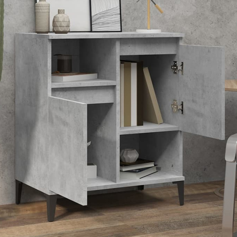 vidaXL 2 Door 2 Shelf Concrete Grey Sideboard Image 1