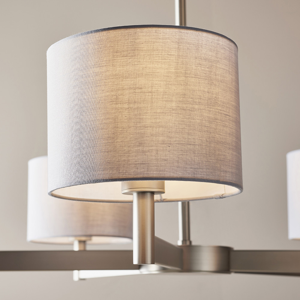Merano Cortino Grey and Matt Nickel 5 Light Ceiling Pendant Light Image 4