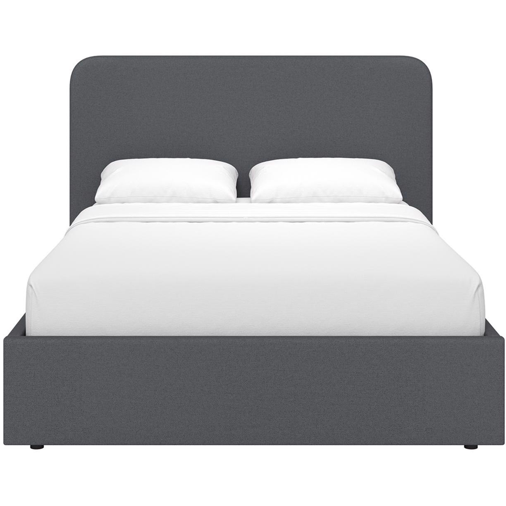 FWStyle King Size Grey Linen Upholstered Lift-Up Ottoman Bed Frame Image 3