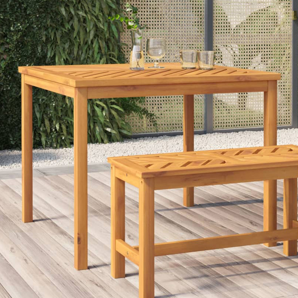 vidaXL 4 Seater Brown Wooden Garden Dining Table Image 1