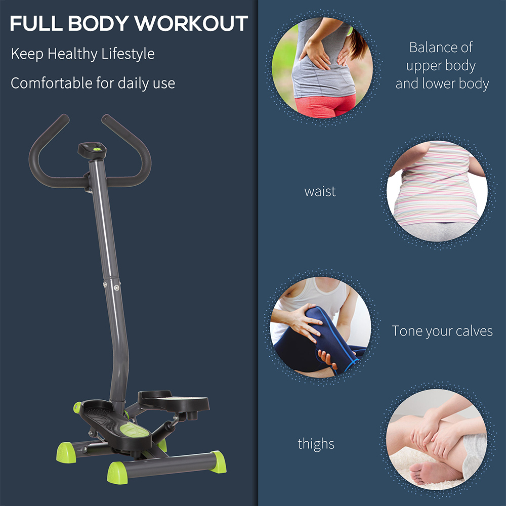 HOMCOM Grey Adjustable Stepper Fitness Machine with LCD Screen Image 5