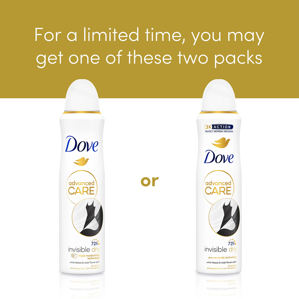 Dove Advanced Care Invisible Dry Anti-Perspirant for Women 12 Pack 150ml Image 5