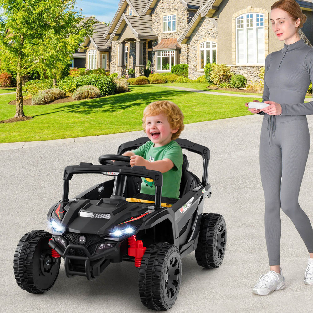 Costway Kids Black Ride On UTV Car with Remote 12V Image 5
