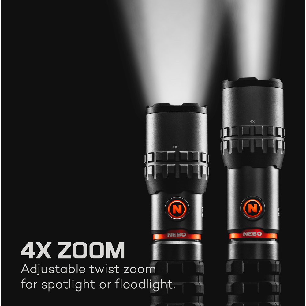 Nebo Slyde King 2K 2000 Lumens Rechargeable Flashlight with Side-to- Reveal COB Work Light Image 4