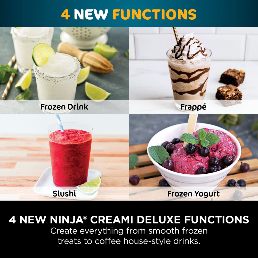 Ninja NC501UK CREAMi Deluxe 10-in-1 Ice Cream and Frozen Drink Maker Image 8