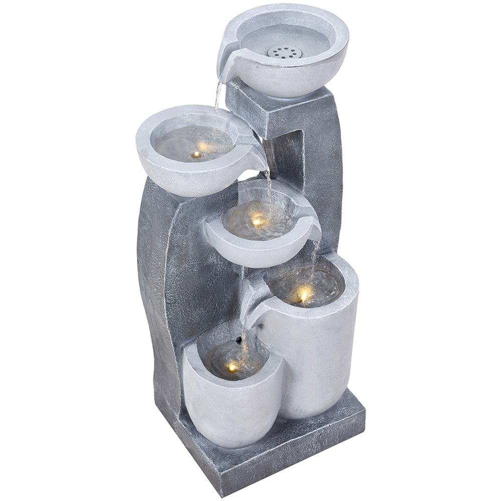 Living and Home 5-Tier Solar-Powered LED Water Feature Image 2