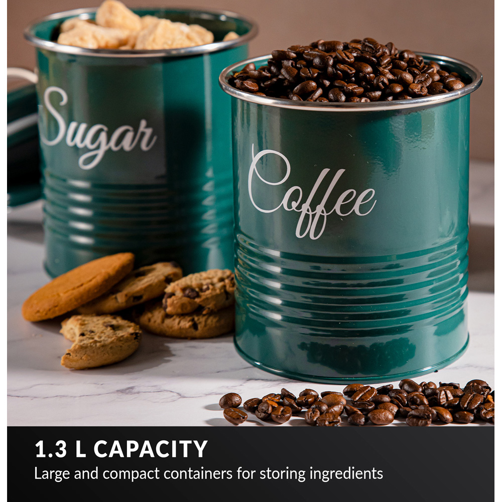 Innoteck Essentials 3 Piece High Gloss Green Kitchen Canister Set  Image 5