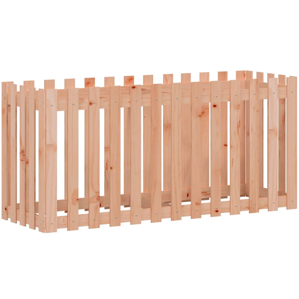 vidaXL Natural Douglas Wood Fence Design Raised Garden Bed 70 x 50 x 150cm Image 3