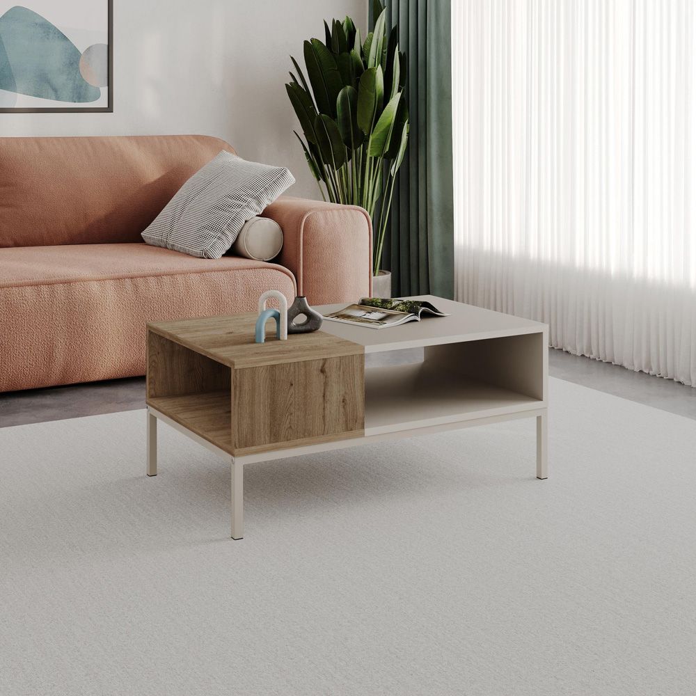 Decortie Cailin Single Shelf Sandstone Coffee Table Image 4