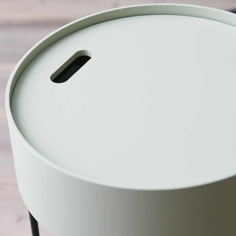 Pacific Lifestyle Hugo Sage Green Wood Veneer and Black Metal Storage Table Image 4