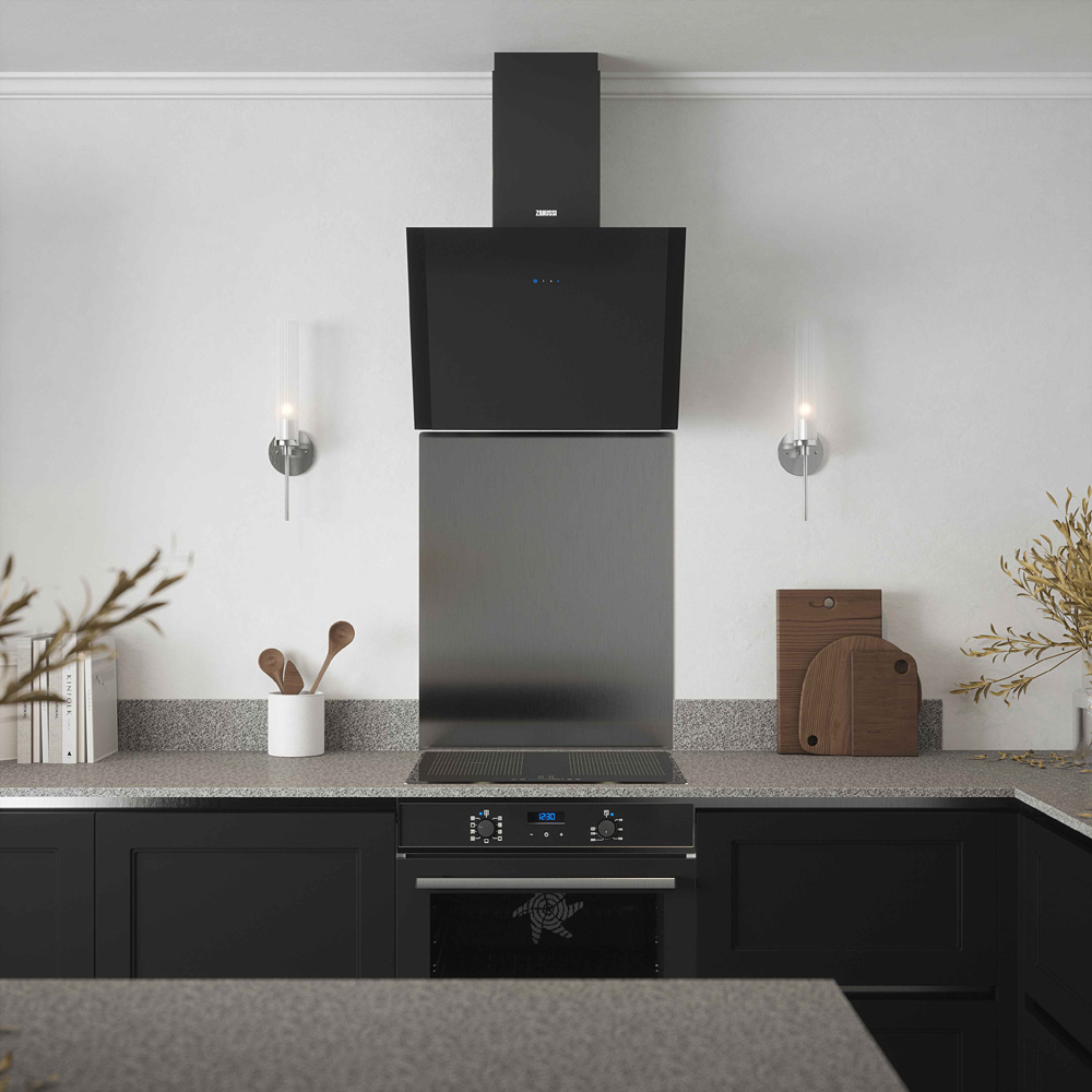 Metallico Brushed Silver Stainless Steel Kitchen Splashback 60 x 75 cm Image 3