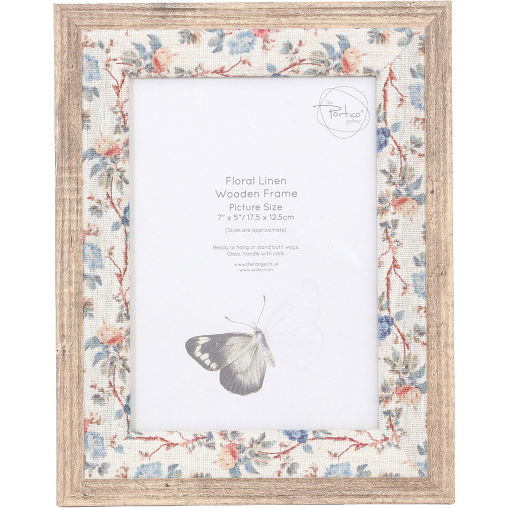 Floral Linen Wooden Frame Image 1