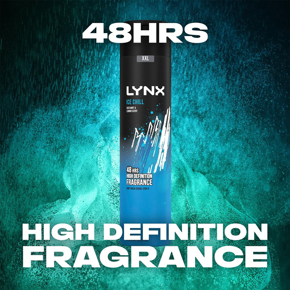 Lynx Ice Chill Iced Mint and Lemon 48H Protection Deodorant Body Spray 250ml 3 Pack Image 4