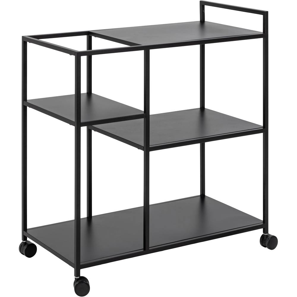 Florence Newcastle 4 Shelf Matt Black Serving Trolley Image 4