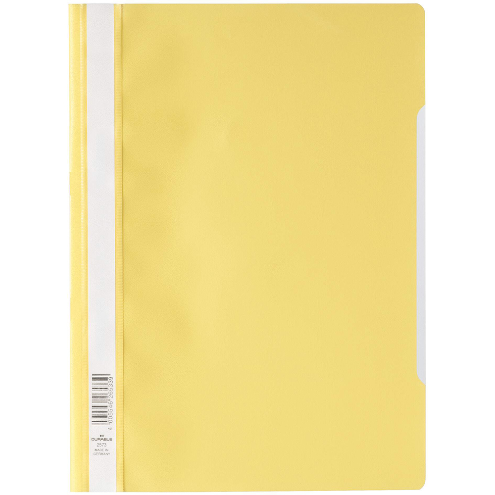 Durable A4 Yellow Clear View Project Folder 25 Pack Image 1