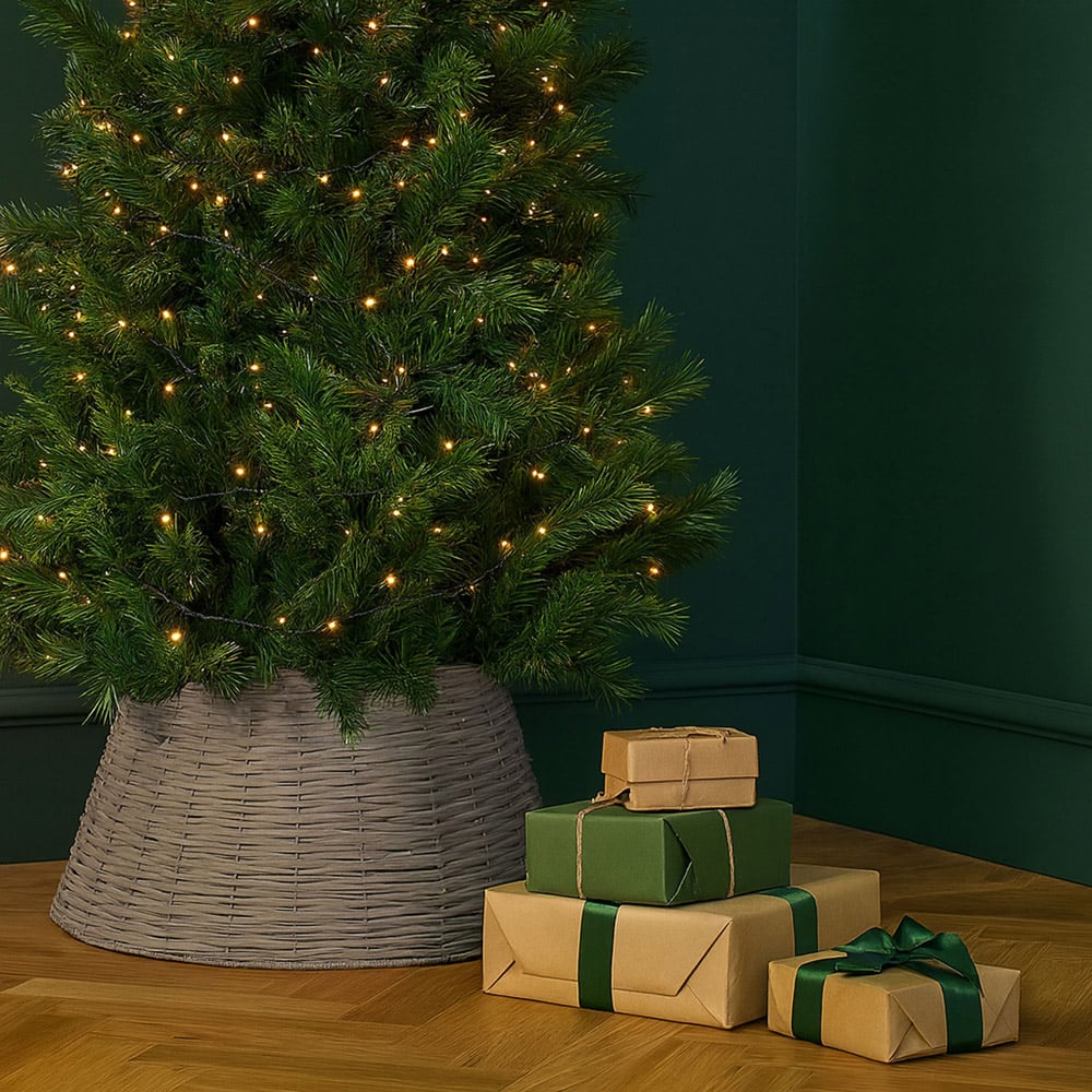 Neo Willow Christmas Tree Skirt Grey Image 3