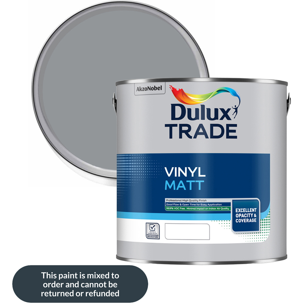 Dulux Trade Natural Slate Walls and Ceilings Vinyl Matt Paint 2.5L Image 1