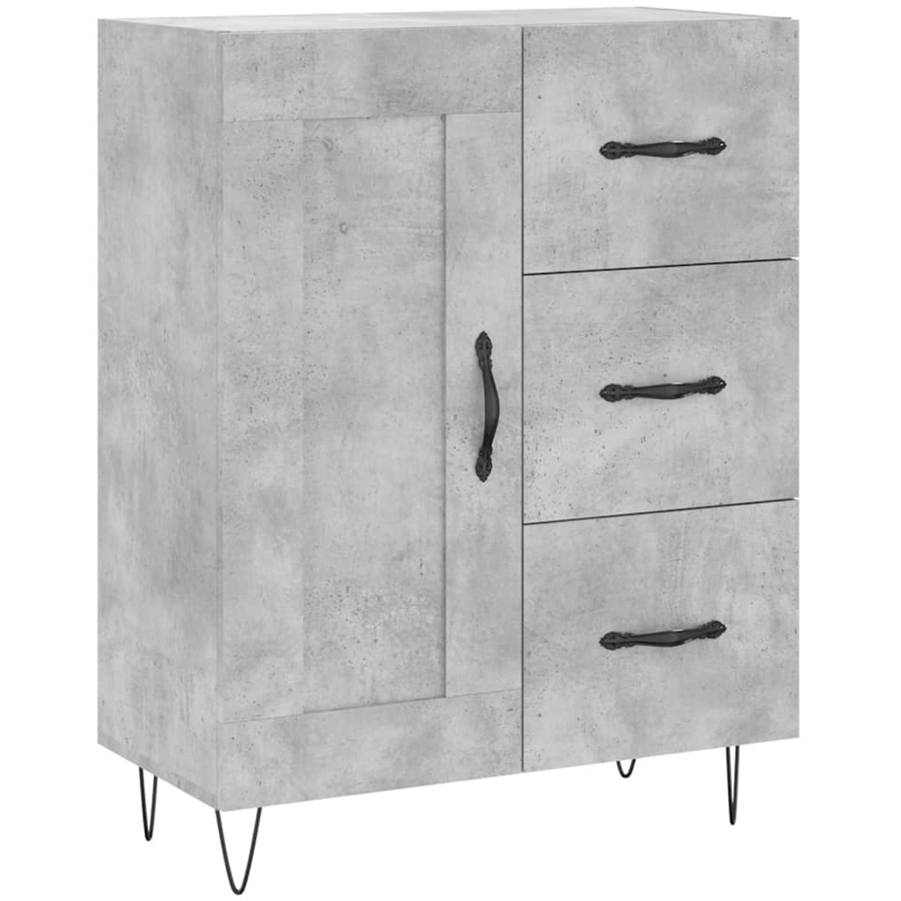 vidaXL 3 Door 3 Drawer Concrete Grey Highboard Image 7