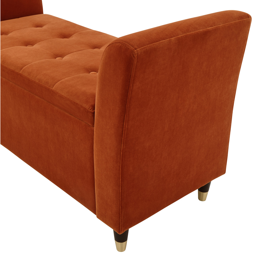 GFW Genoa Russet Brown Upholstered Window Seat With Storage Image 6