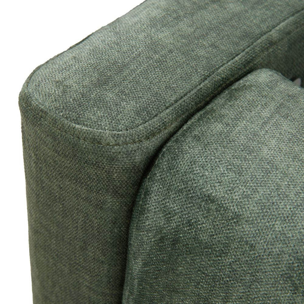 Living and Home 2 Seater Green Velvet Bench Image 4