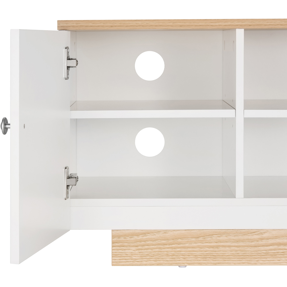 TTAP Venice White and Oak 2 Door 2 Shelf TV Cabinet  Image 4