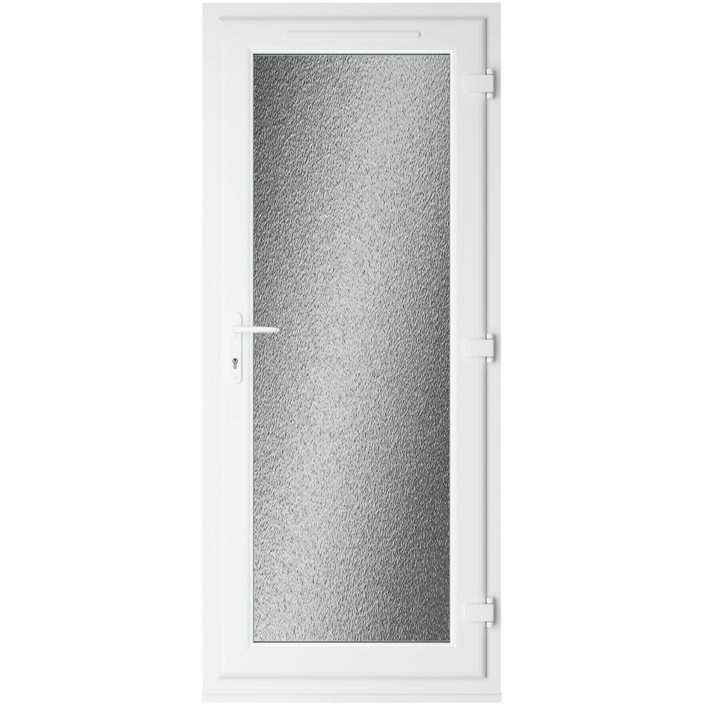 Crystal Black and White Full Glass LH Open Obscure Triple Glazed Door 890 x 2090mm Image 3