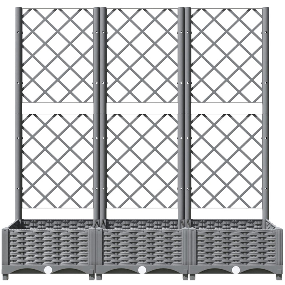 vidaXL Grey Garden Planter with Trellis 120 x 40 x 121.5cm Image 3
