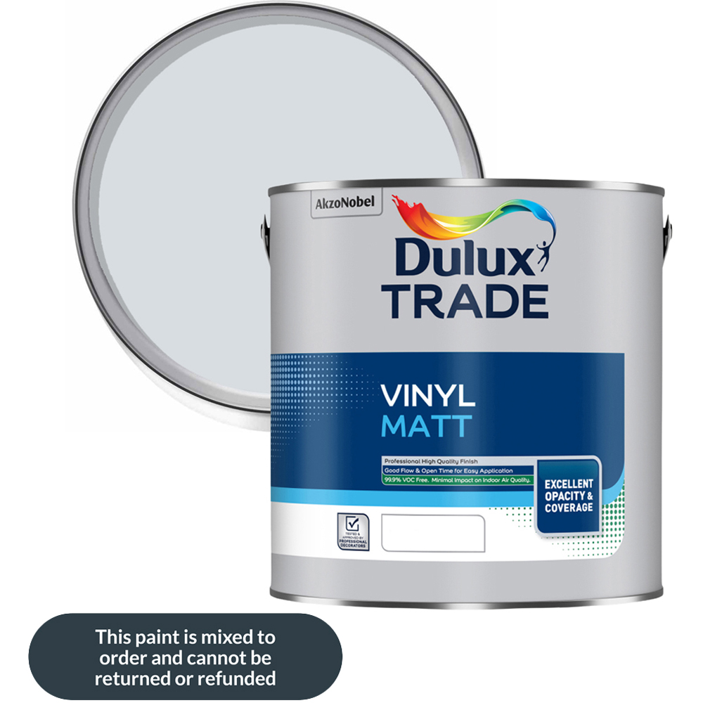 Dulux Trade Frosted Steel Walls and Ceilings Vinyl Matt Paint 2.5L Image 1