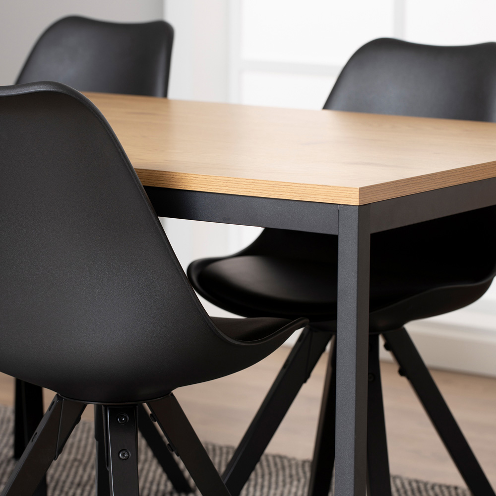 Florence Seaford 4 Seater Dining Table Black and Oak Image 6