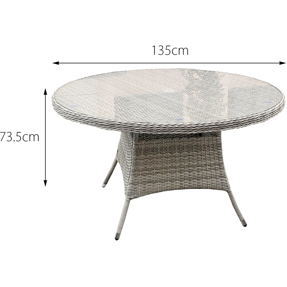 Oseasons Hampton 6 Seater Rattan Dining Set with Cushions Dove Grey and Dark Grey Image 9
