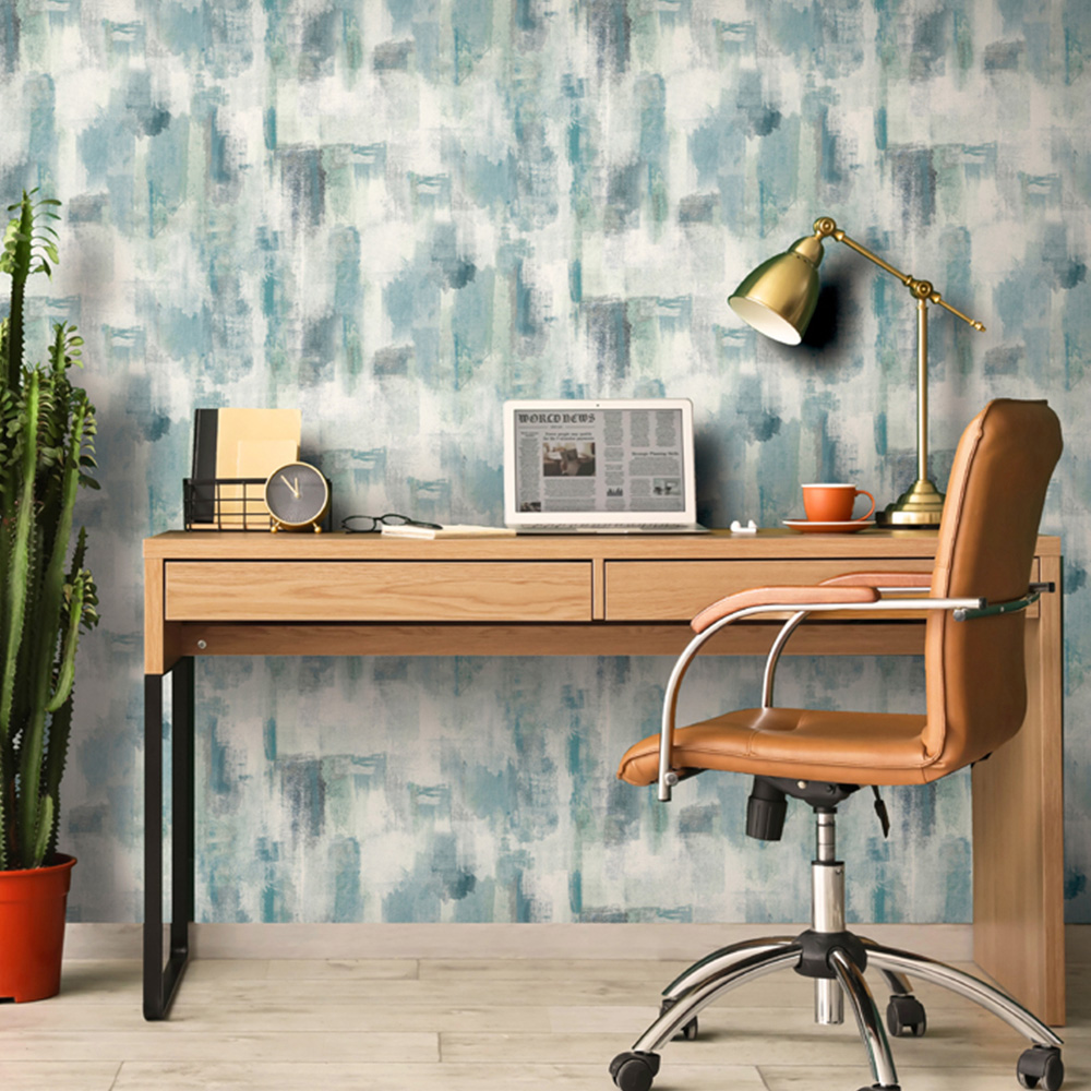 Arthouse Painterly Pattern Blue Wallpaper Image 3