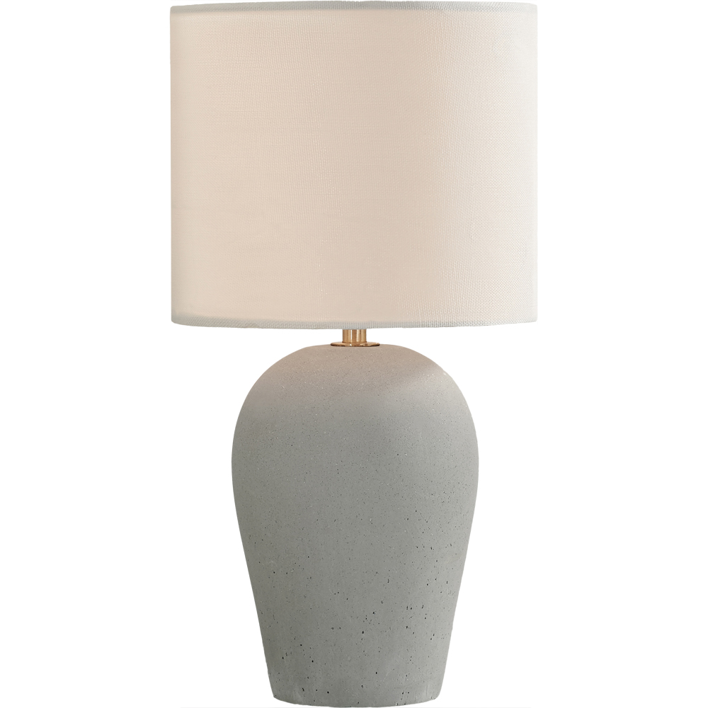 Furniturebox Tessa Grey Concrete Effect and White Fabric Table Lamp Image 1