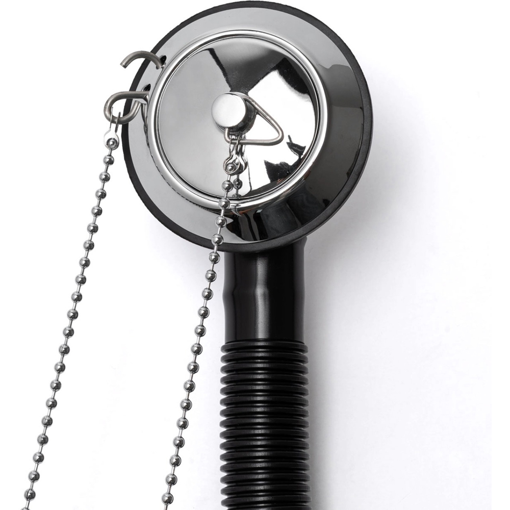 Go Bathrooms Chrome Bath Waste and Overflow with Brass Plug and Ball Chain Image 2