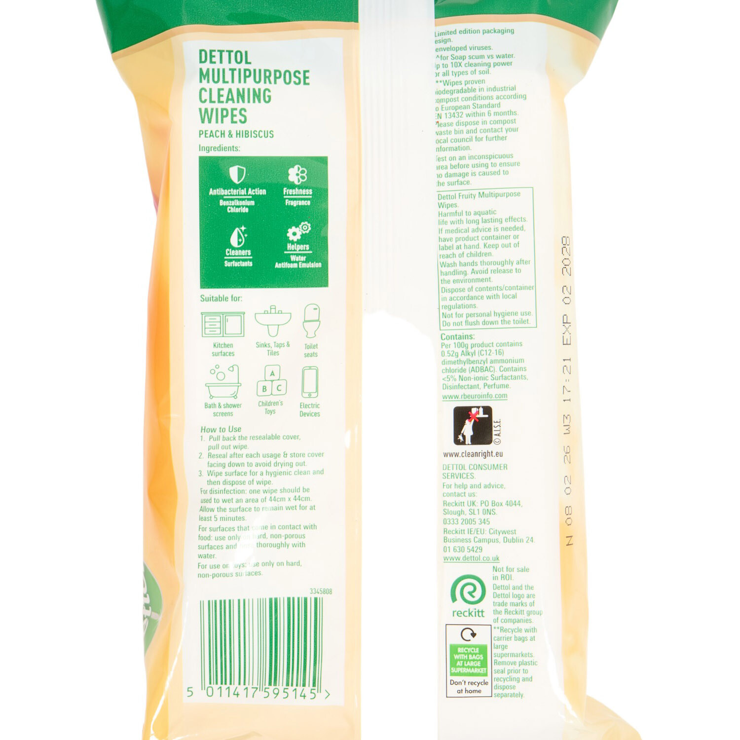 Pack of 110 Dettol Multipurpose Wipes Image 3