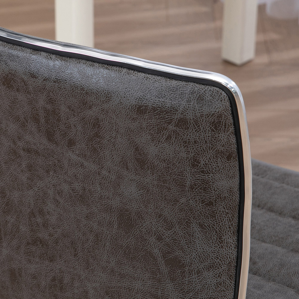 Portland Grey PU Leather Swivel Office Chair Image 3