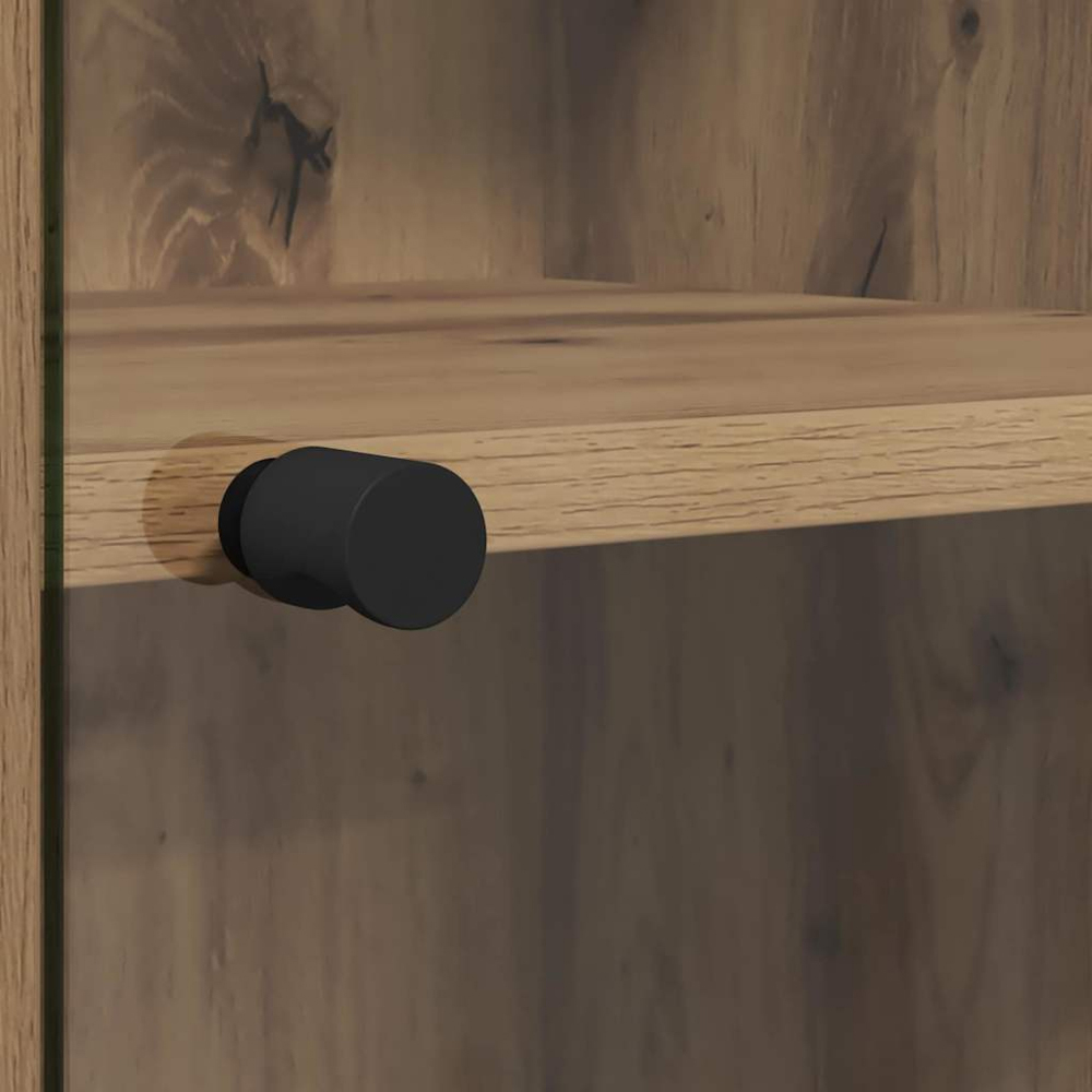vidaXL 2 Glass Door 4 Shelf Artisan Oak Slim Highboard Image 4