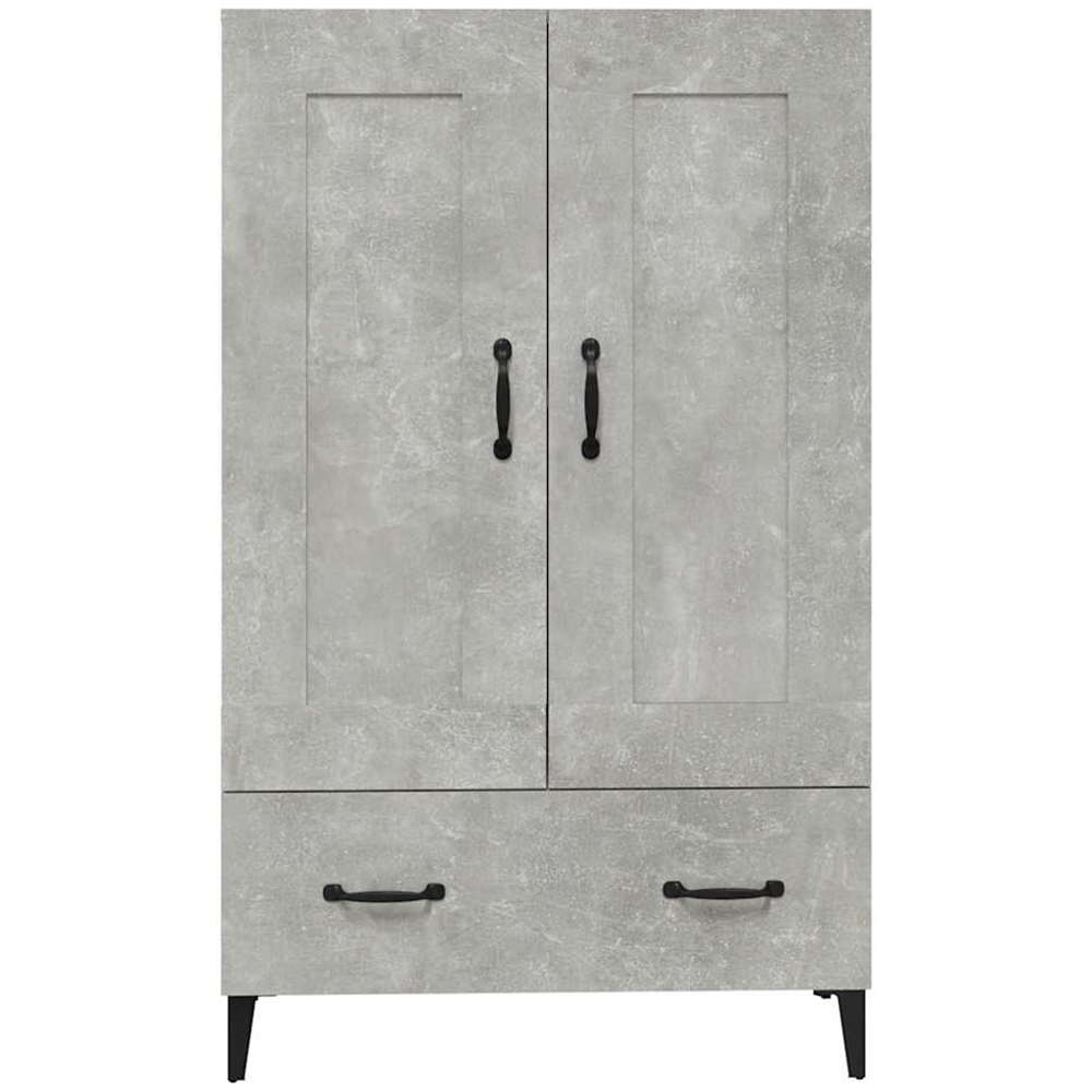 vidaXL 2 Door Single Drawer Concrete Grey Highboard with Metal Legs Image 6