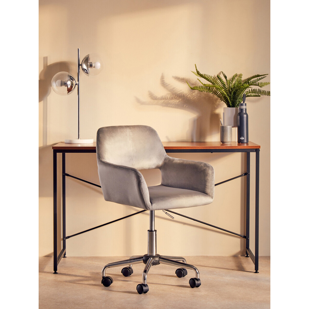 Interiors by Premier Brent Grey and Chrome Swivel Home Office Chair Image 9