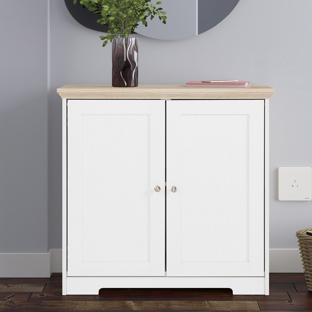 Loft24 Nanna 2 Drawer White Oak Sideboard Image 9