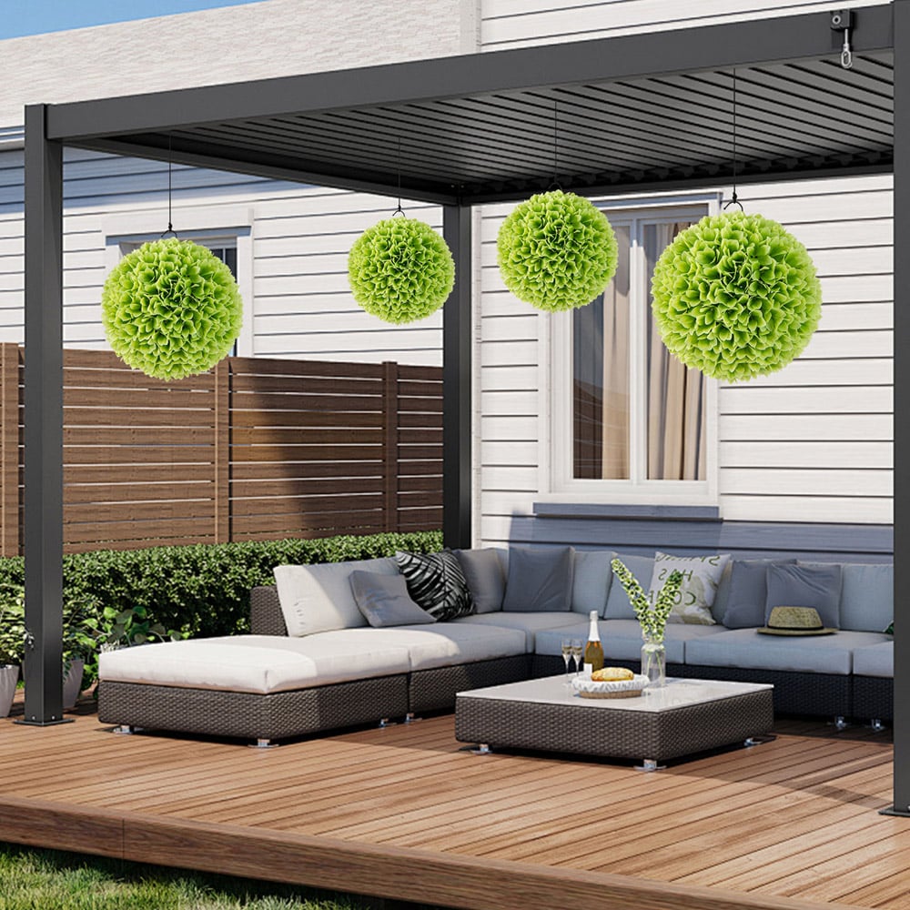 Costway 2 Piece Green Topiary Ball Artificial Plant 28cm Image 2