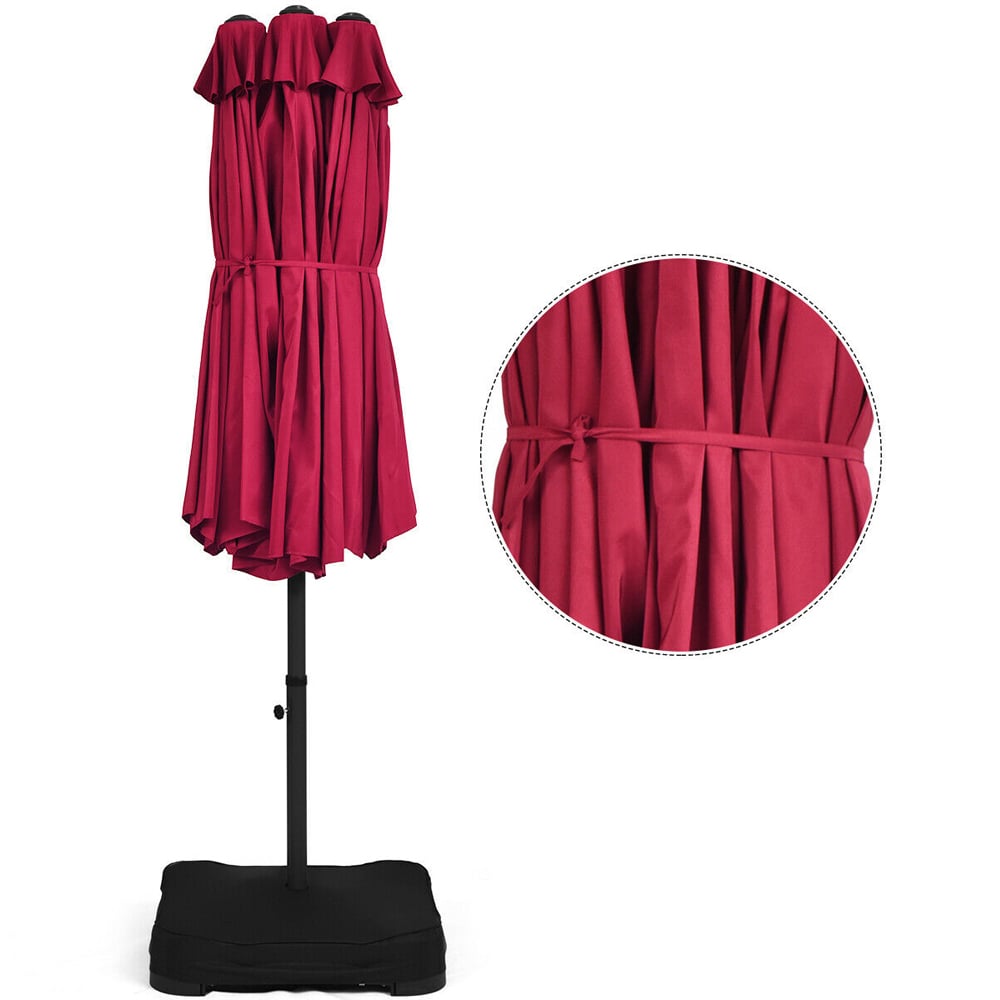Costway Wine Patio Double Sided Parasol 4.6m Image 4