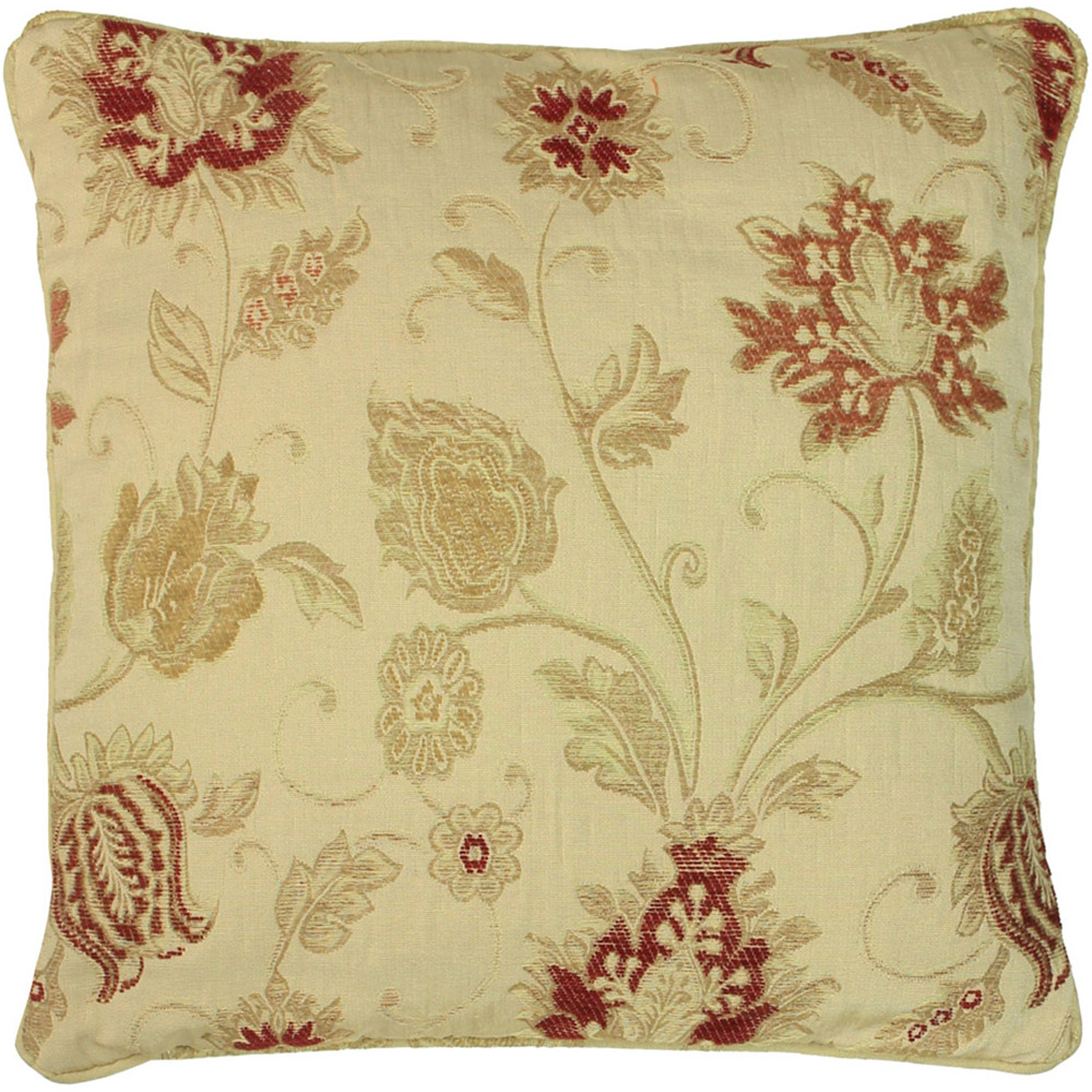 Paoletti Zurich Champagne Floral Jacquard Cushion Image 1