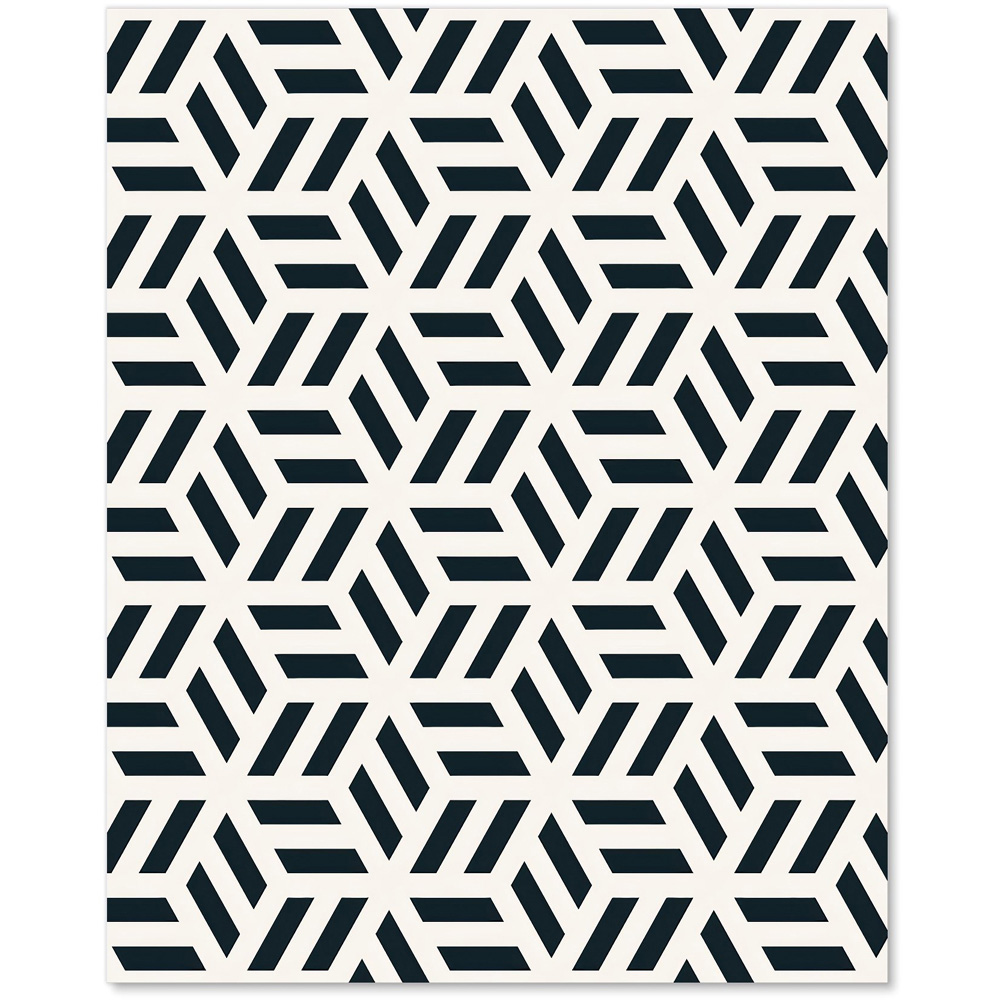 Warren Reed Designer Geometric Monochrome Hexagonal Glass Kitchen Splashback 75 x 60cm Image 2