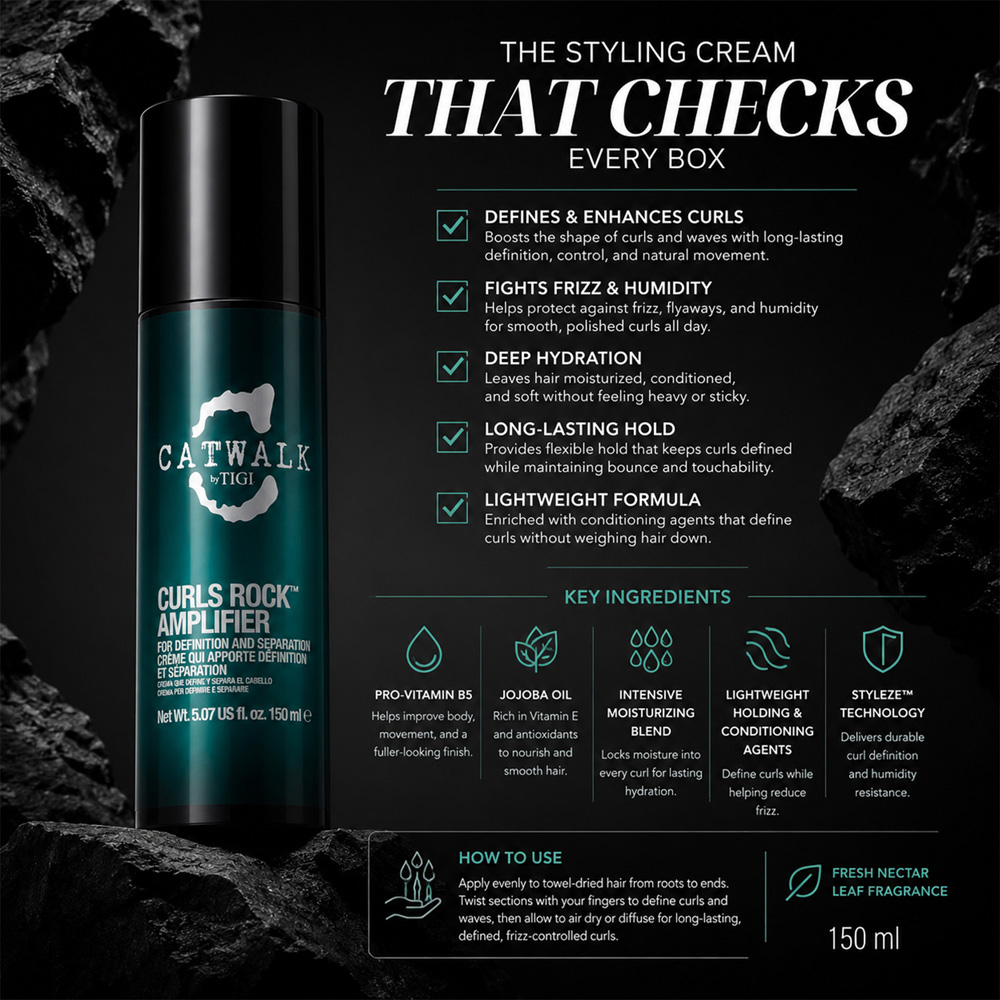 TIGI Catwalk Curls Rock Amplifier Curl Defining Cream 150ml 3 Pack Image 4