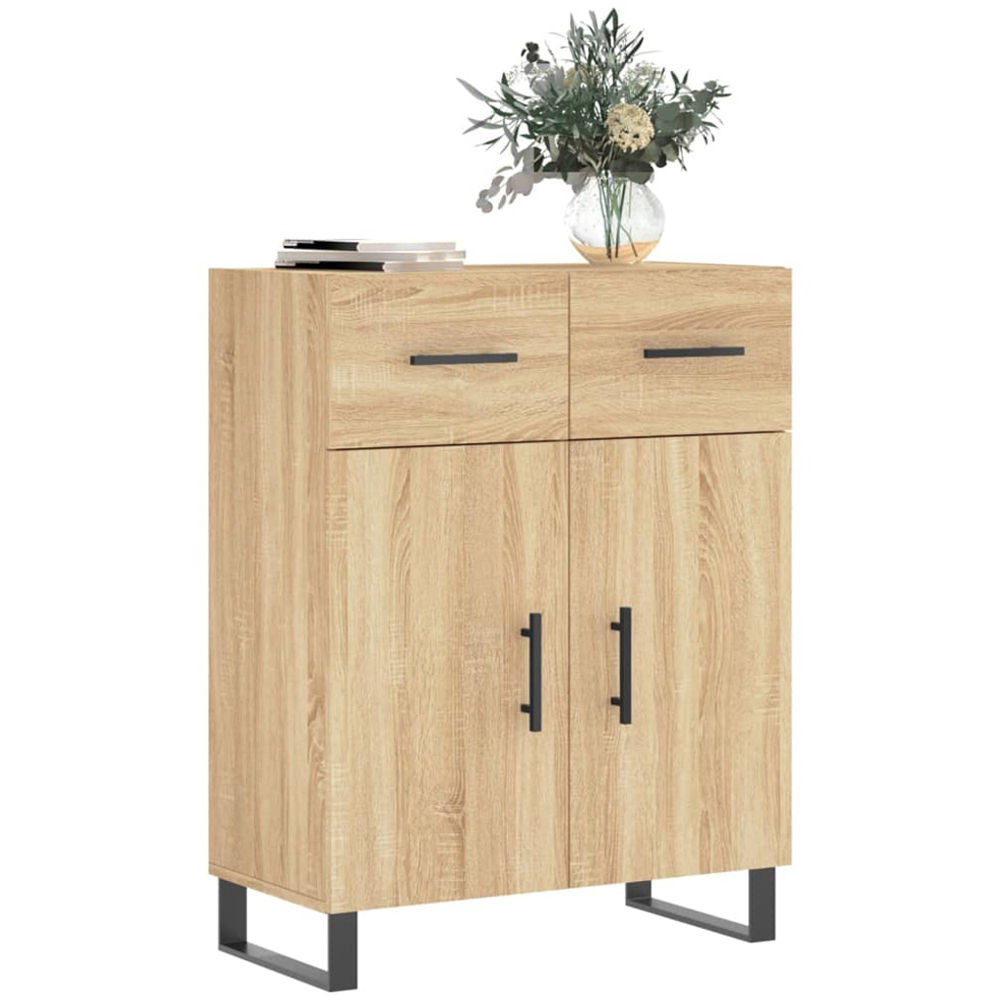 vidaXL 2 Door 2 Drawer Sonoma Oak Sideboard Image 3